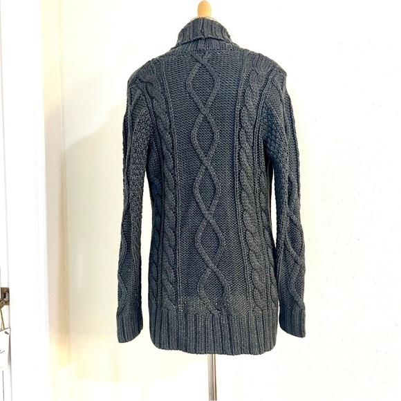 J.McLaughlin Wool Toggle chunky Cable knit cardigans Gray luxury women’s size S - Picture 10 of 12